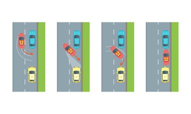 Düzeni otopark araba ters. Vektör