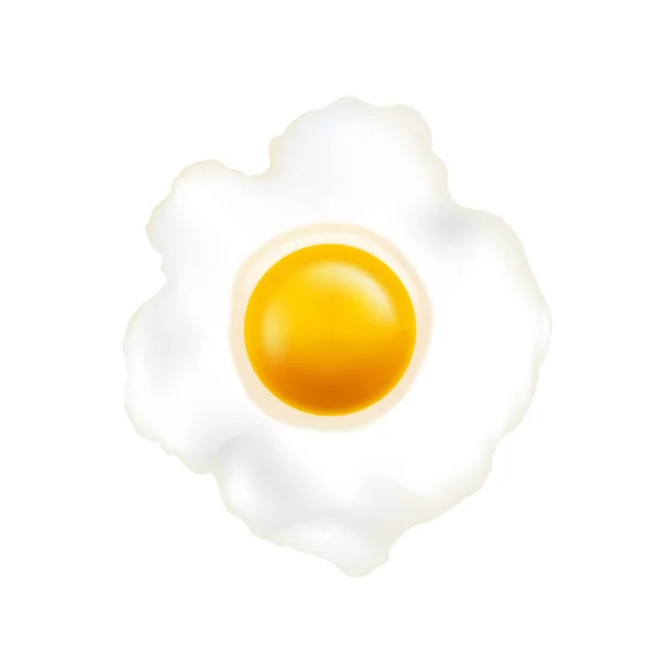 Ρεαλιστική τηγανητό αυγό το Top View. Διάνυσμα — Διανυσματικό Αρχείο