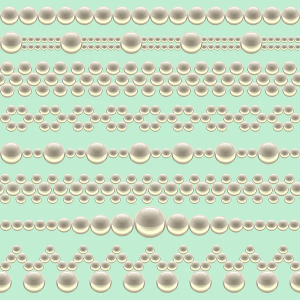 Perle Perle linea di sfondo modello. Vettore — Vettoriale Stock