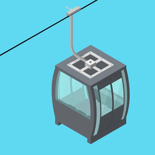 Funicular Cable Railway Isometric View (em inglês). Vetor — Vetor de Stock