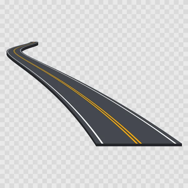 Perspectiva Curved Road. Vector — Archivo Imágenes Vectoriales