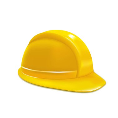 Gerçekçi sarı kask ya da şapka. Vektör