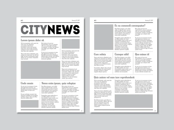 Εφημερίδα City News με κεφαλίδες. Διάνυσμα — Διανυσματικό Αρχείο