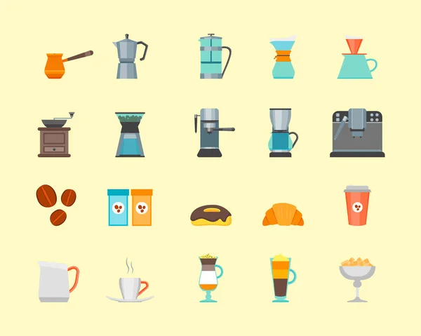 Set de iconos de color de cafetería. Vector — Archivo Imágenes Vectoriales