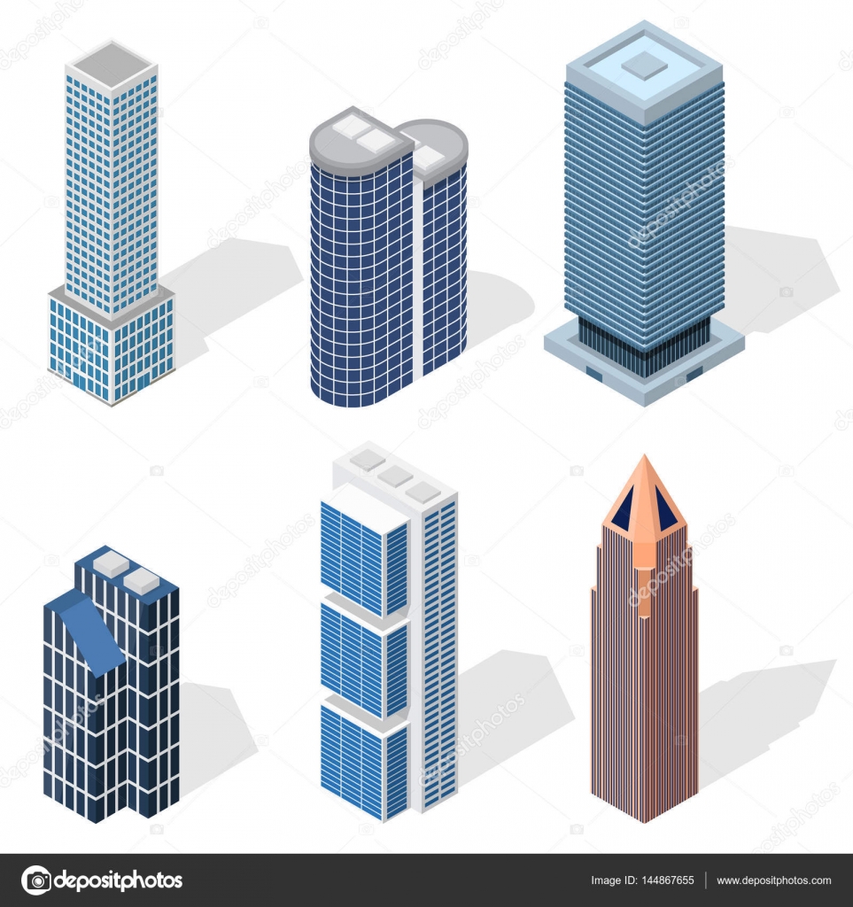 Download Skyscraper Building Set Isometric View. Vector — Stock Vector © bigmouse #144867655