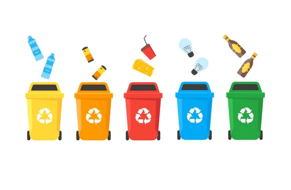 Recycle Bins Set. Vector — Stock Vector