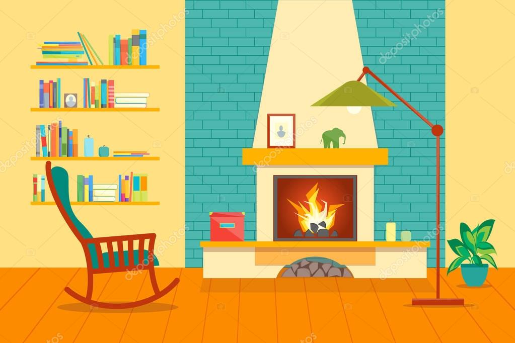 Imágenes: interior casa dibujo | Dibujos animados chimenea Interior de