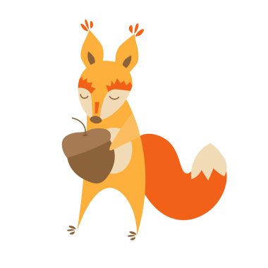 Karikatür sevimli sincap hayvan. Vektör