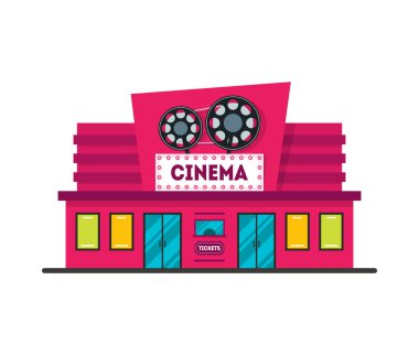 Çizgi film sinema binası. Vektör