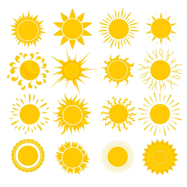 Kreslený žluté slunce. Vektor — Stockový vektor