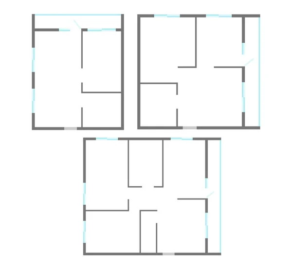 Appartement Plan Set. Vecteur — Image vectorielle