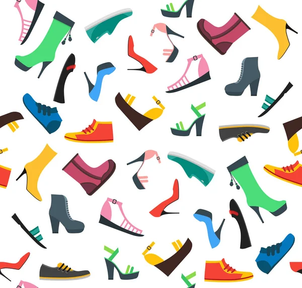 Patroon van de achtergrond van vrouw schoenen. Vector — Stockvector