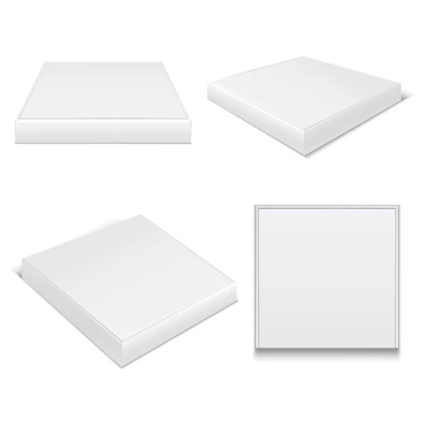 Реалістичний шаблон Порожній білий пакет Піца коробки. Векторні — стоковий вектор