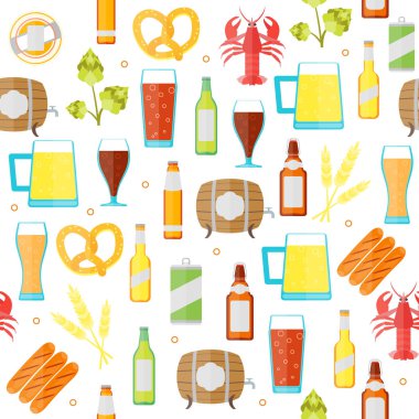 İçki bira arka plan deseni. Vektör