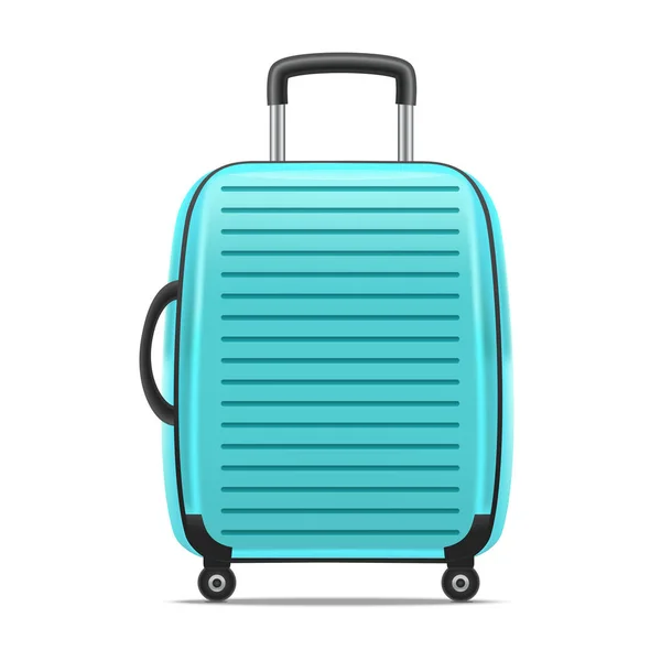 Realistic Detailed Blue Case or Suitcase. Vector — Stock Vector