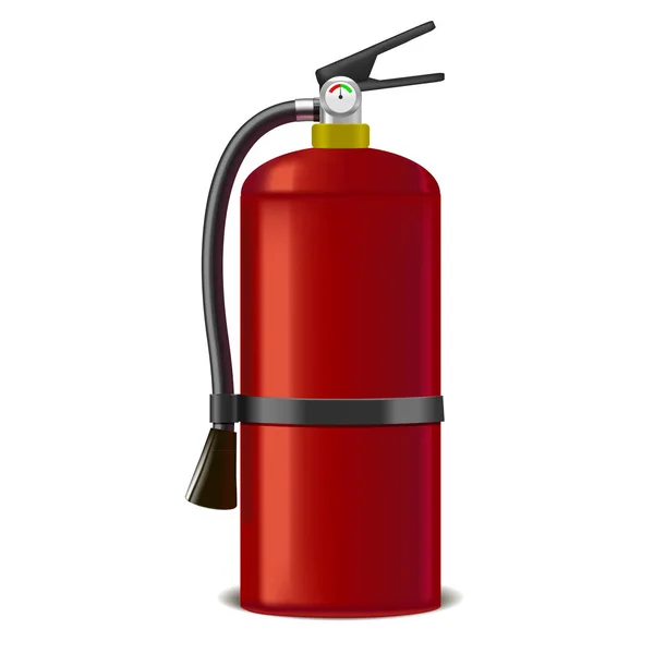 Realistické detailní červené hasicí přístroj nebo hasič. Vektor — Stockový vektor