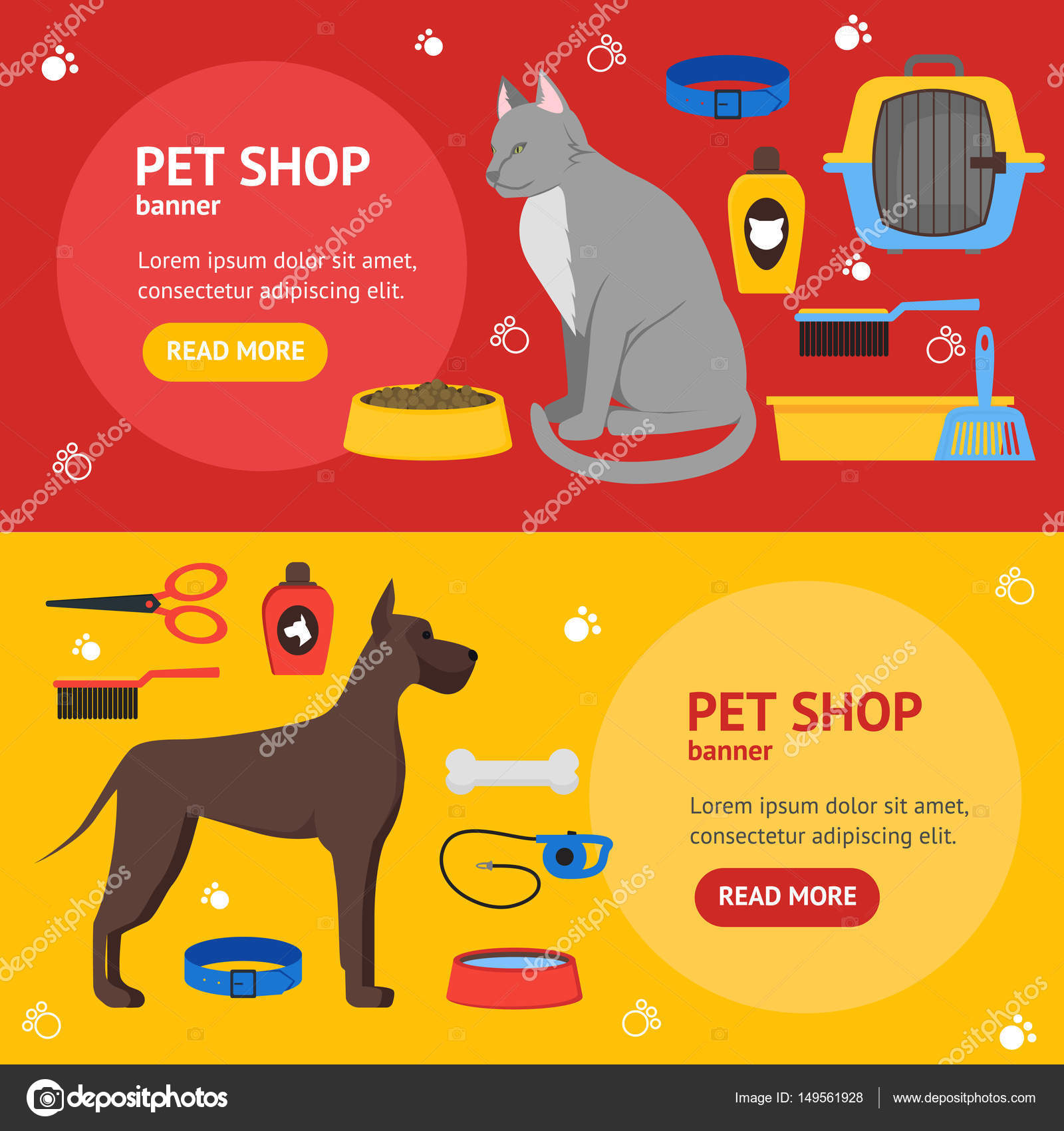 Pictures: munchkin cartoon | Cartoon Domestic Pet Shop Banner. Vector