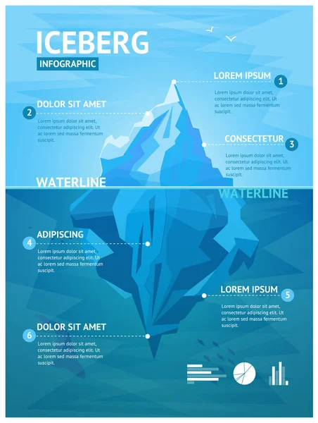 Menu Infográfico de Iceberg. Vetor —  Vetores de Stock