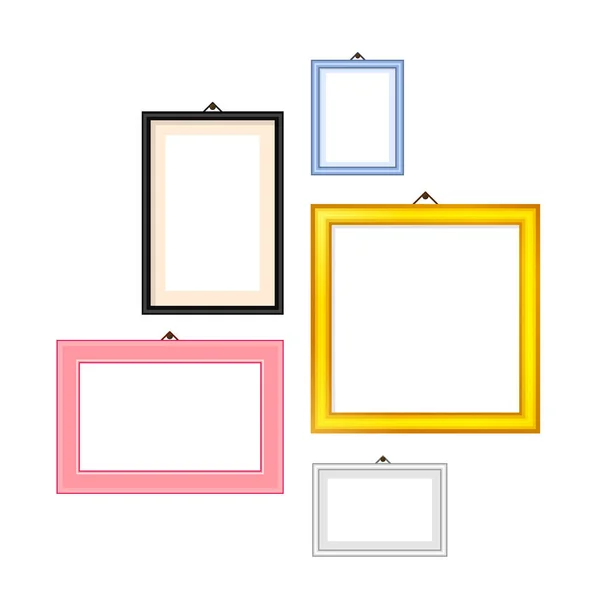 Photo Frames Rectangle Set. Vector — Stock Vector