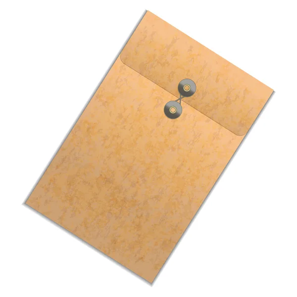 Carpeta marrón detallada realista. Vector — Vector de stock