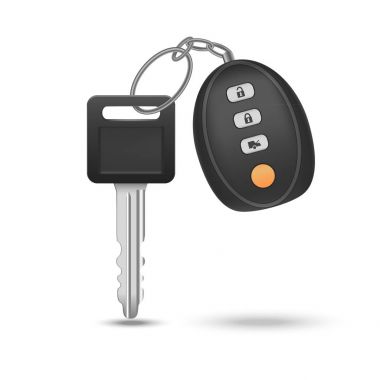 Uzaktan kumanda ile gerçekçi detaylı otomatik araba anahtarı. Vektör