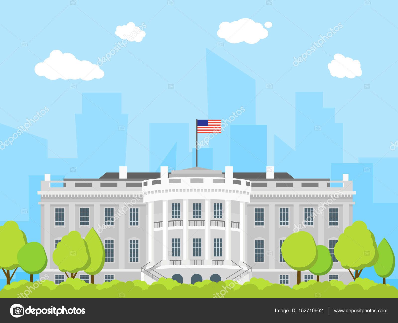 Cartoon White House Building. Vector Stock Vector Image by ©bigmouse ...