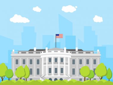 Çizgi film Beyaz konut yapı. Vektör