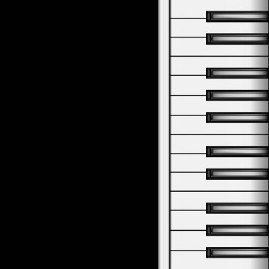 Piyano Klavye koyu arka plan üzerinde. Vektör