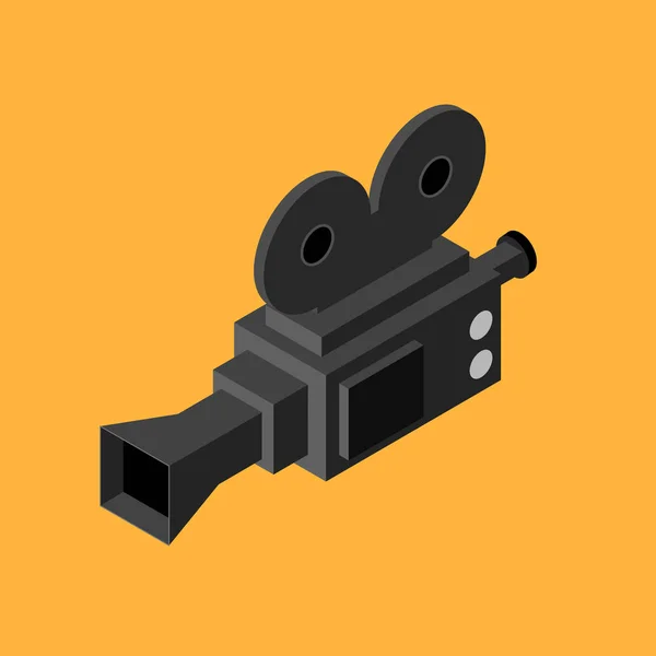 Cinema Video Camera Isometric View. Vector — Stock Vector