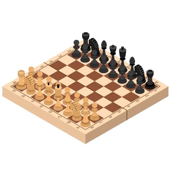 Chess Isomtric View (en inglés). Vector — Vector de stock