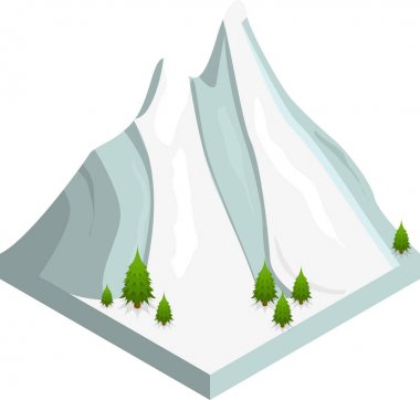 Dağ kar izometrik görünümü. Vektör