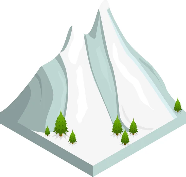 Mountain Snow Isometric View (em inglês). Vetor — Vetor de Stock