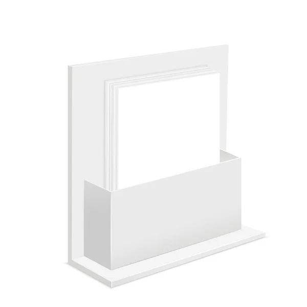 Modèle vide de papier blanc et boîte de support de récipient de publicité en carton. Vecteur — Image vectorielle