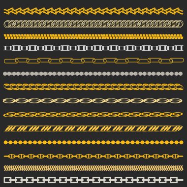 Zincir altın ve gümüş Set. Vektör