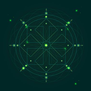 Simya geometri sembolü ince çizgi. Vektör