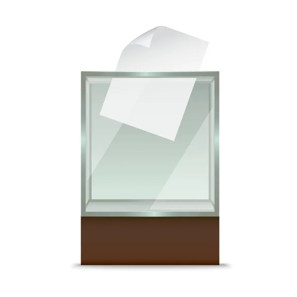 Реалистичная стеклянная урна для голосования. Вектор — стоковый вектор