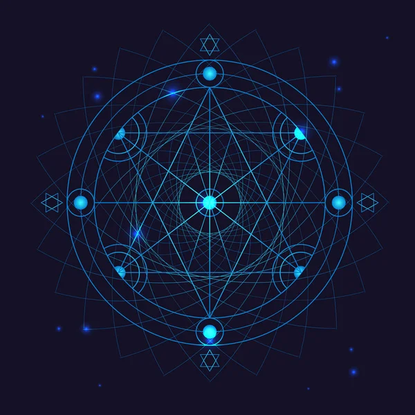 Alchemie Geometrie Symbol dünne Linie. Vektor — Stockvektor