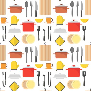 Çizgi film tencere arka plan deseni. Vektör