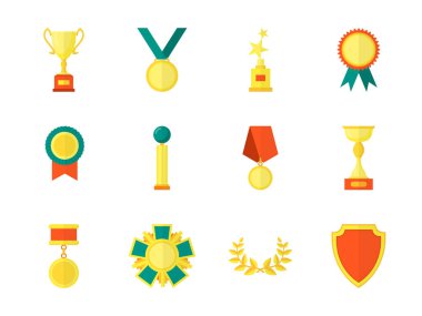 Çizgi Film Ödülleri renk simgeler kümesi. Vektör