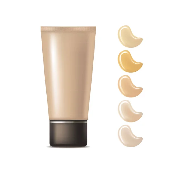 Realistyczne Cream Foundation pakiet. Wektor — Wektor stockowy