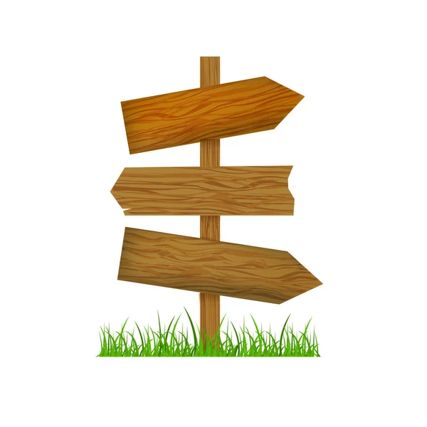 Direction Flèche en bois. Vecteur — Image vectorielle