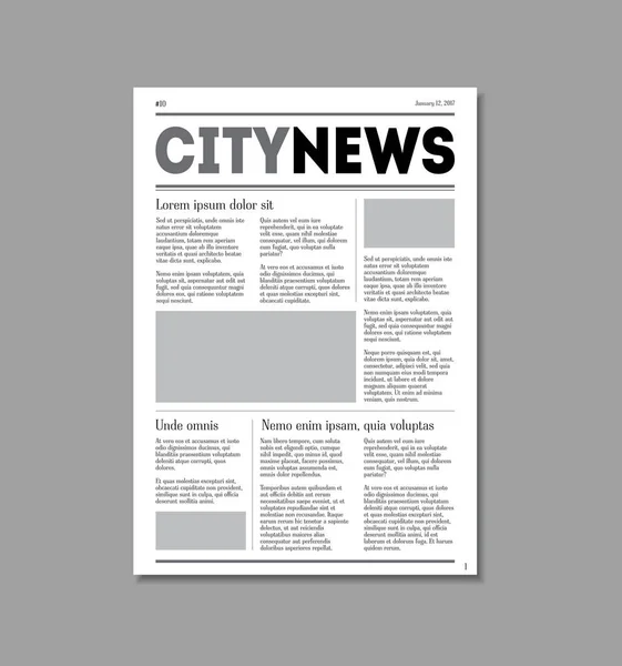 Εφημερίδα City News με κεφαλίδες. Διάνυσμα — Διανυσματικό Αρχείο