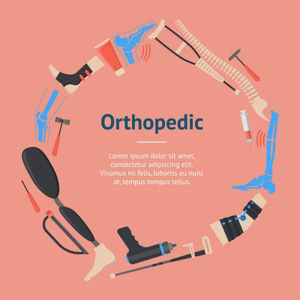 Dibujos animados ortopédica Banner tarjeta Vector — Vector de stock