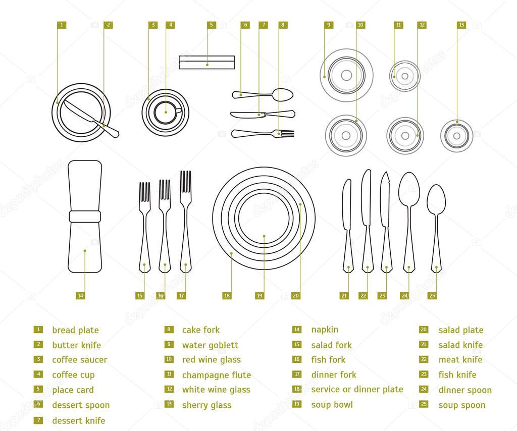 Table Setting Place Formal. Vector