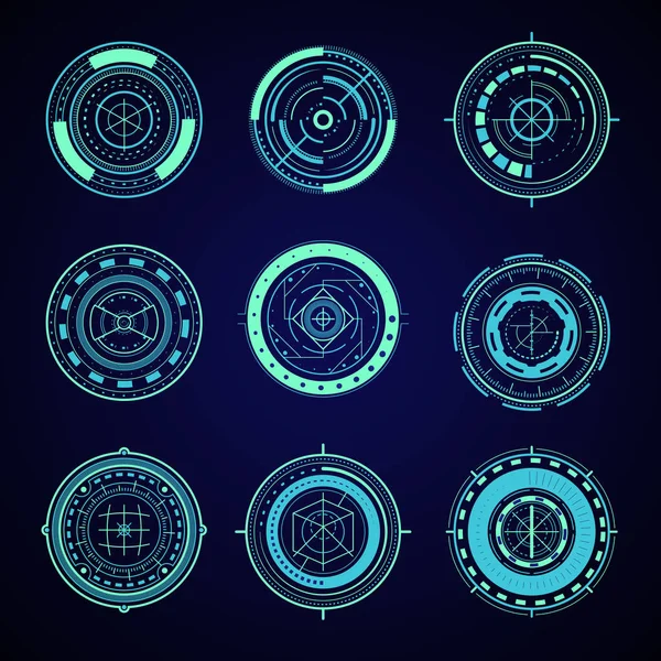 HUD Interface Futuristic Graphic Elements Set. Vector — Stock Vector