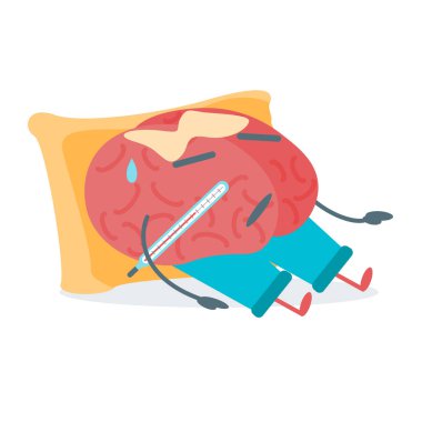 Çizgi film beyin aktivitesi. Vektör