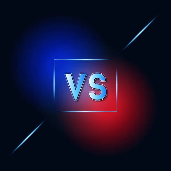 VS Fondo azul oscuro y rojo. Vector — Vector de stock