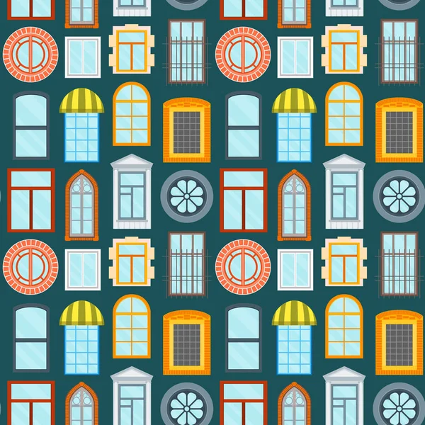 Cartoon Windows Arrière-plan Pattern. Vecteur — Image vectorielle