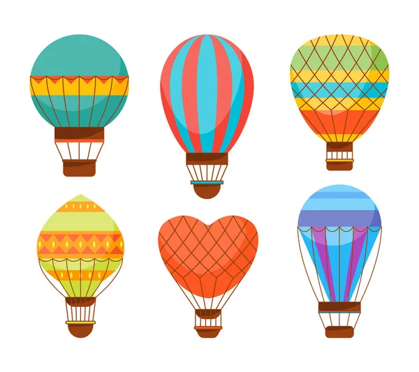 Cartoon Air Baloons Set. Vettore — Vettoriale Stock