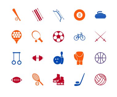 Spor simgesini işaret ve sembolleri renk satır kümesi. Vektör